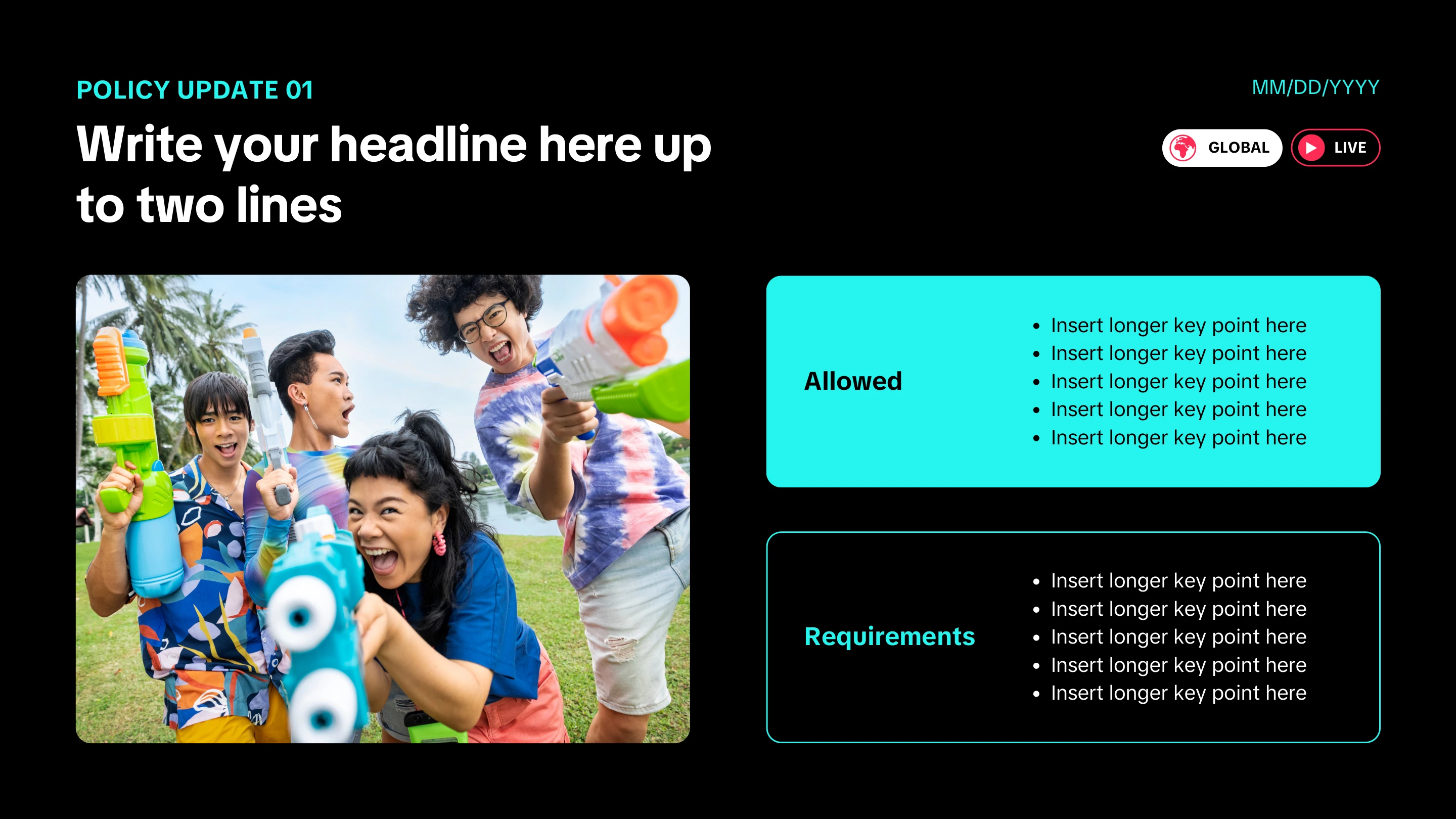 Slide 9 of the policy iteration instructor-led training deck.