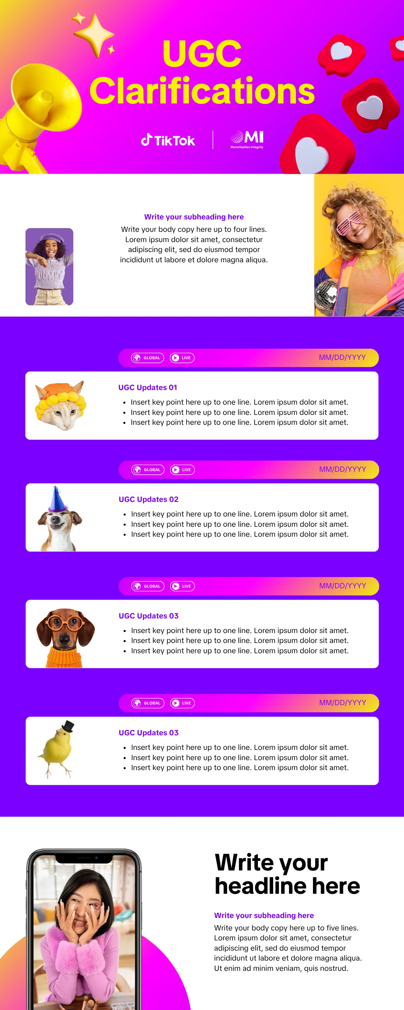 A second UGC clarifications infographic presenting the update blocks in an alternative arrangement.
