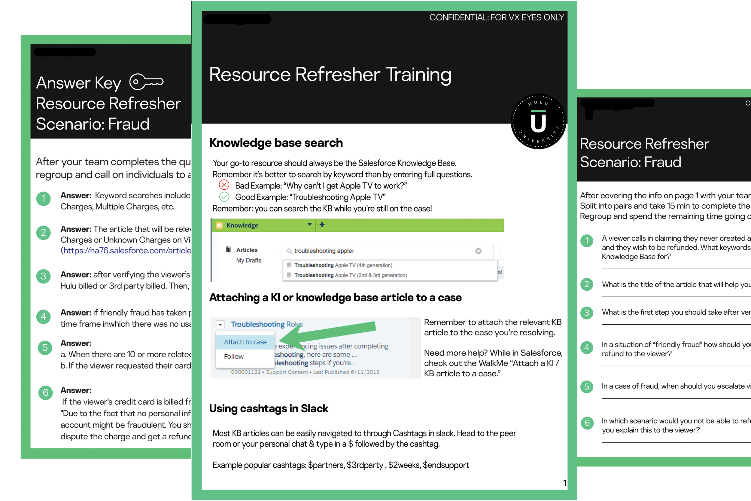 Reference guides, refreshers, and one-pagersI was responsible for working alongside team managers and performance analysts to identify areas of underperformance or knowledge gaps. We would then determine the appropriate channel to address these pain…